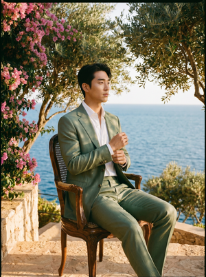 Sage Green Silk Blend Suit — Custom Made to Measure — 3