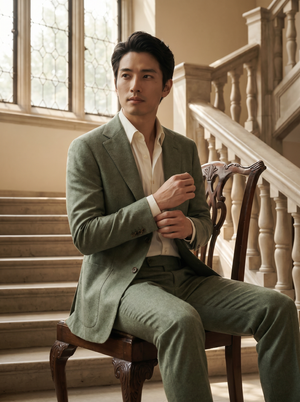 Sage Green Wool Groomsmen Suit — Custom Made to Measure — 3