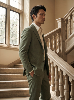 Sage Green Wool Groomsmen Suit — Custom Made to Measure — 2