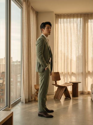 Sage Green Wool Suit — Custom Made to Measure — 2