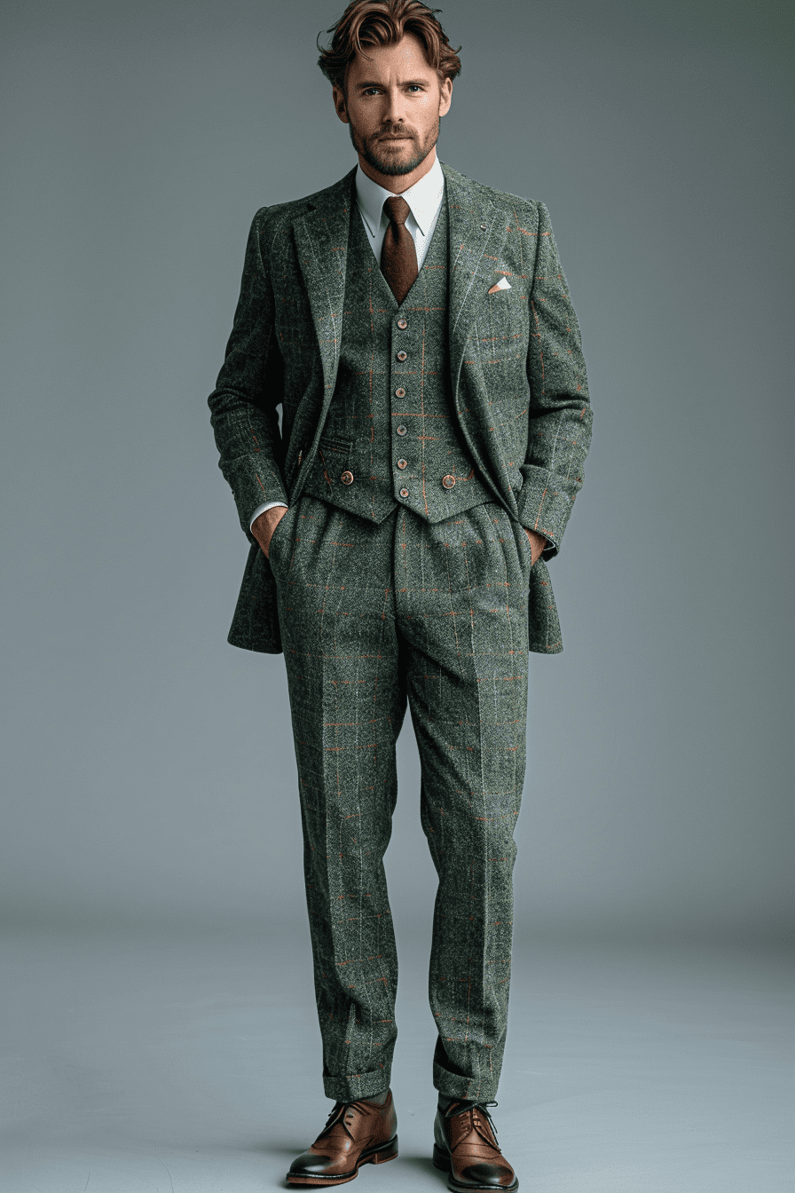Sage Green Flannel Suit — Custom Made to Measure