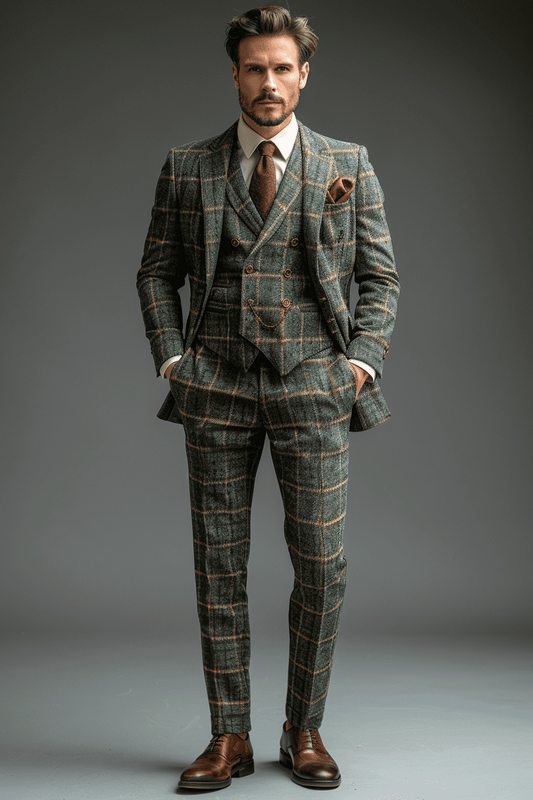 Sage Beige Flannel Suit — Custom Made to Measure