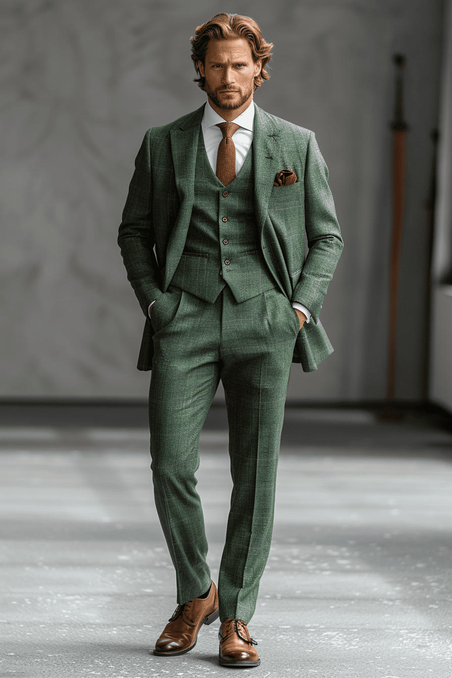 Sage Green Wool Graduation Suit — Custom Made to Measure