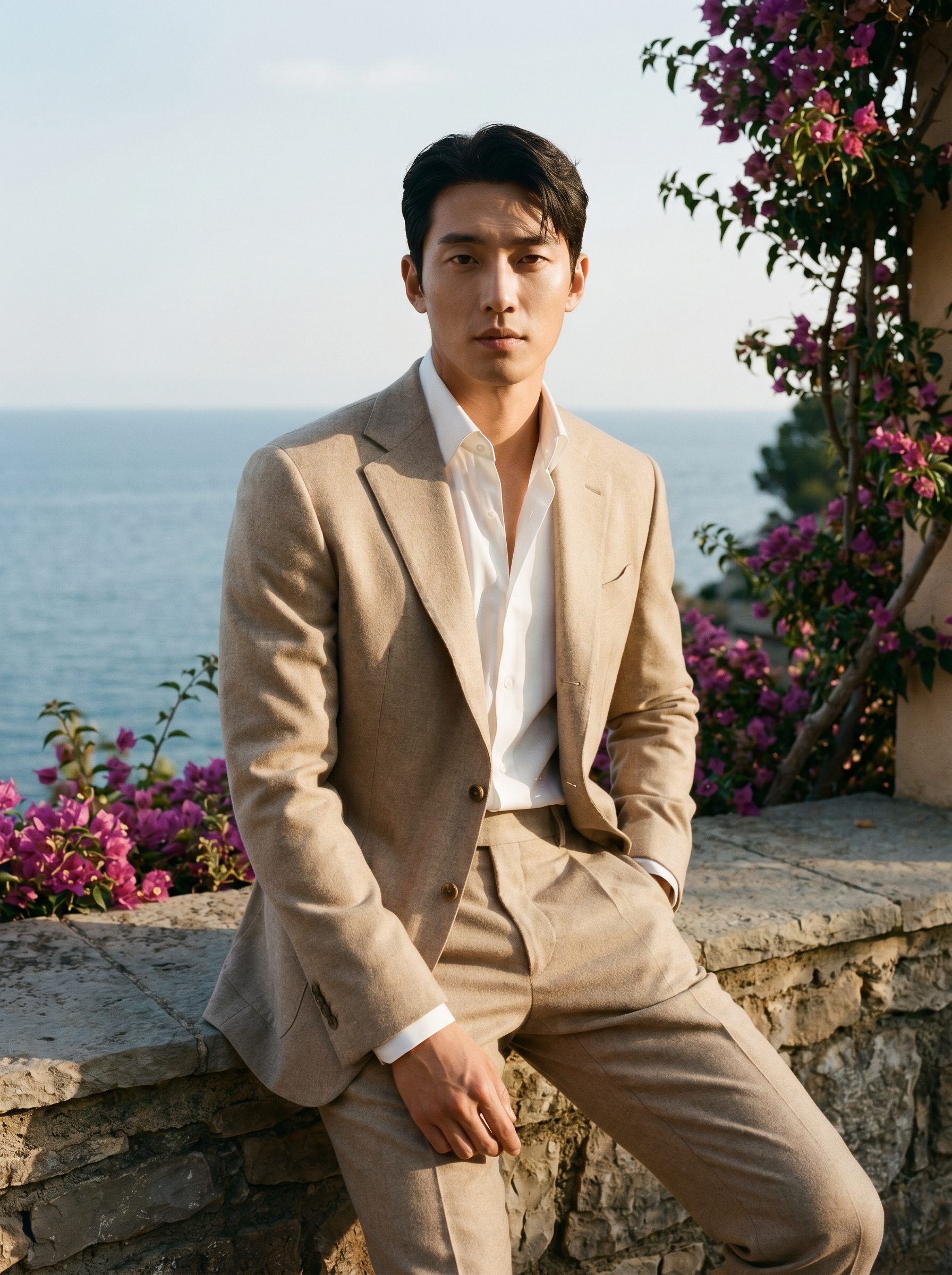 Sand Wool Suit — Custom Made to Measure - front view