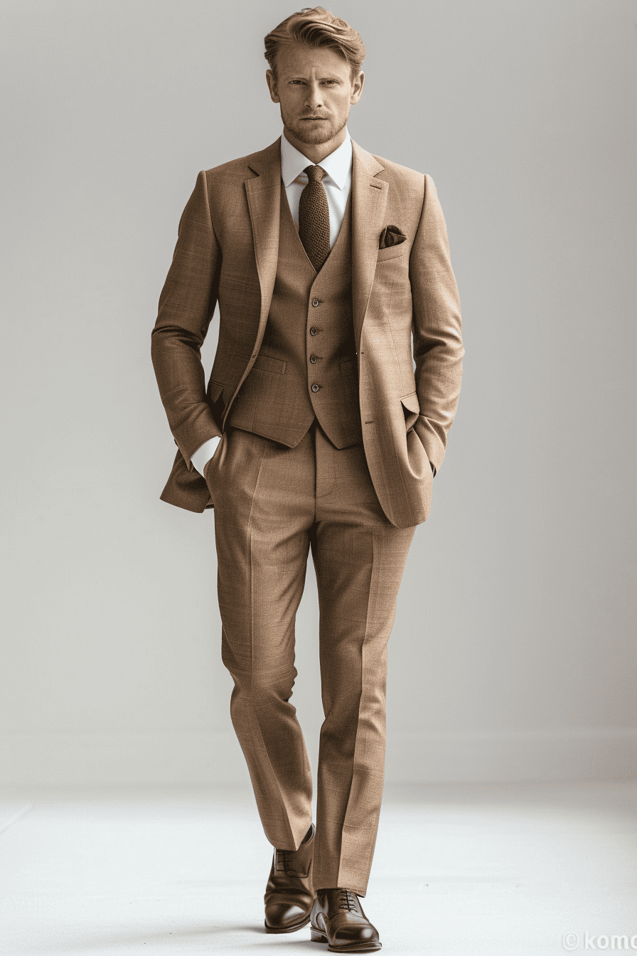 Sand Cashmere Blend Suit — Custom Made to Measure