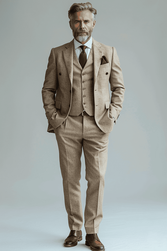 Sand Cotton Father of the Bride Suit — Custom Made