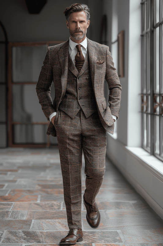Sand Tweed Suit — Custom Made to Measure