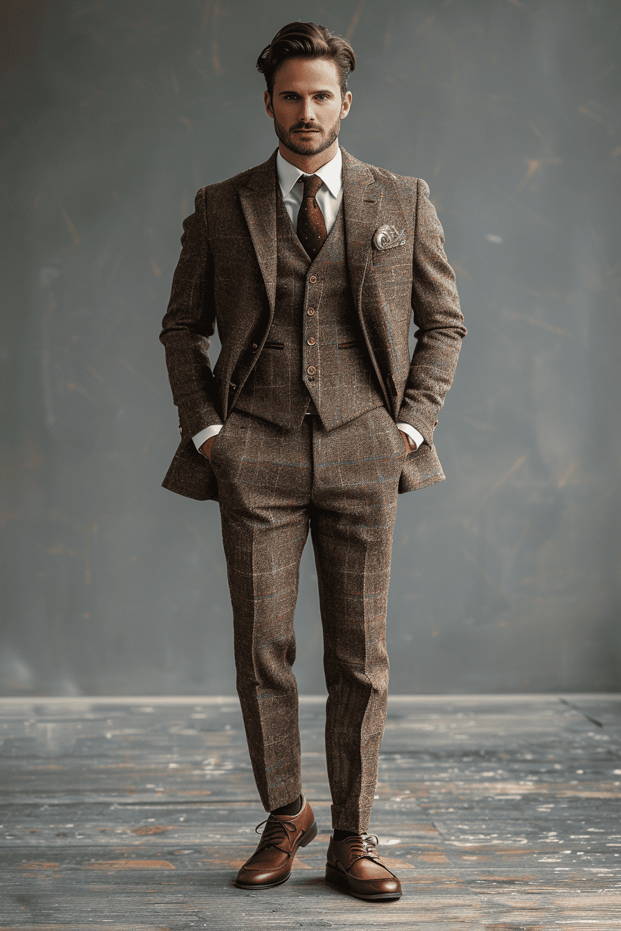 Sand Wool Cocktail Party Suit — Custom Made to Measure
