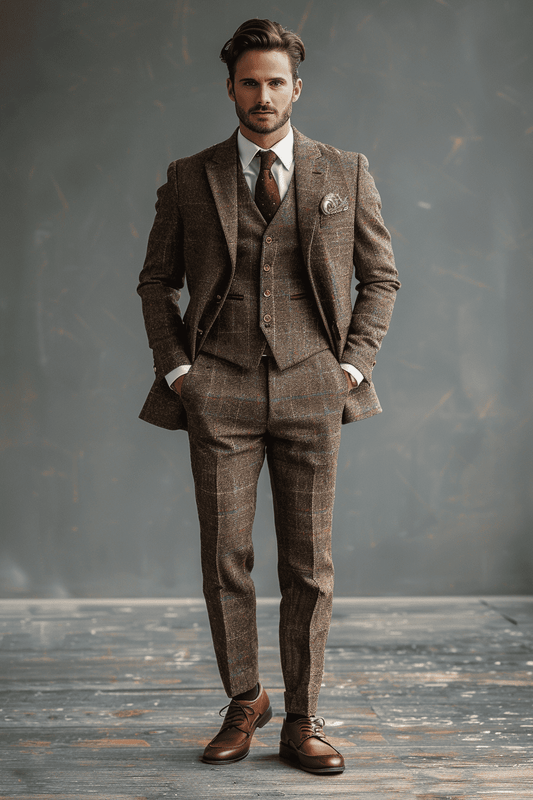 Sand Wool Cocktail Party Suit — Custom Made to Measure