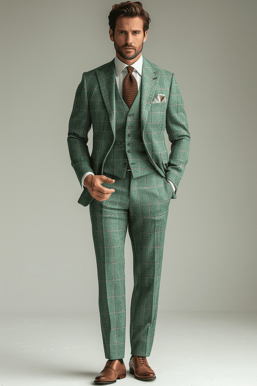 Seafoam Cashmere Blend Suit — Custom Made to Measure
