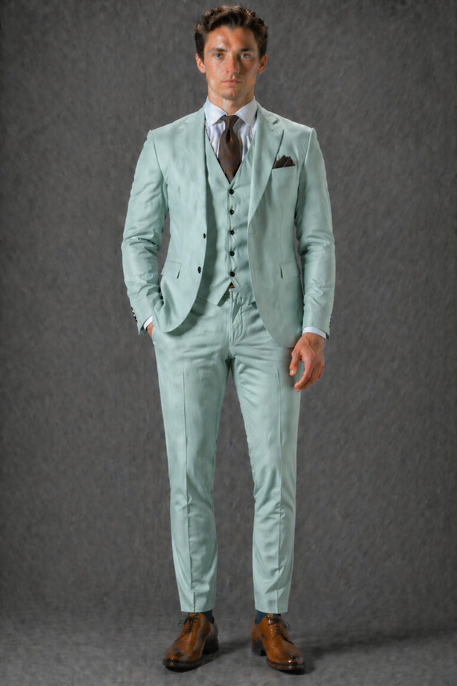 Beige Linen Father of the Bride Suit — Custom Made to Measure