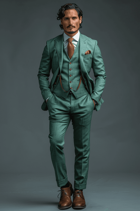 Seafoam Silk Blend Cocktail Party Suit — Custom Made to Measure