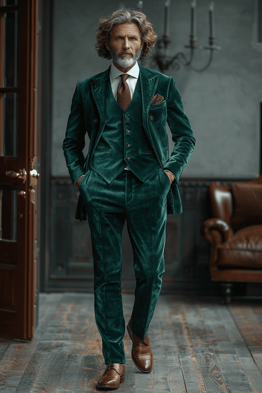 Seafoam Velvet Cocktail Party Suit — Custom Made to Measure