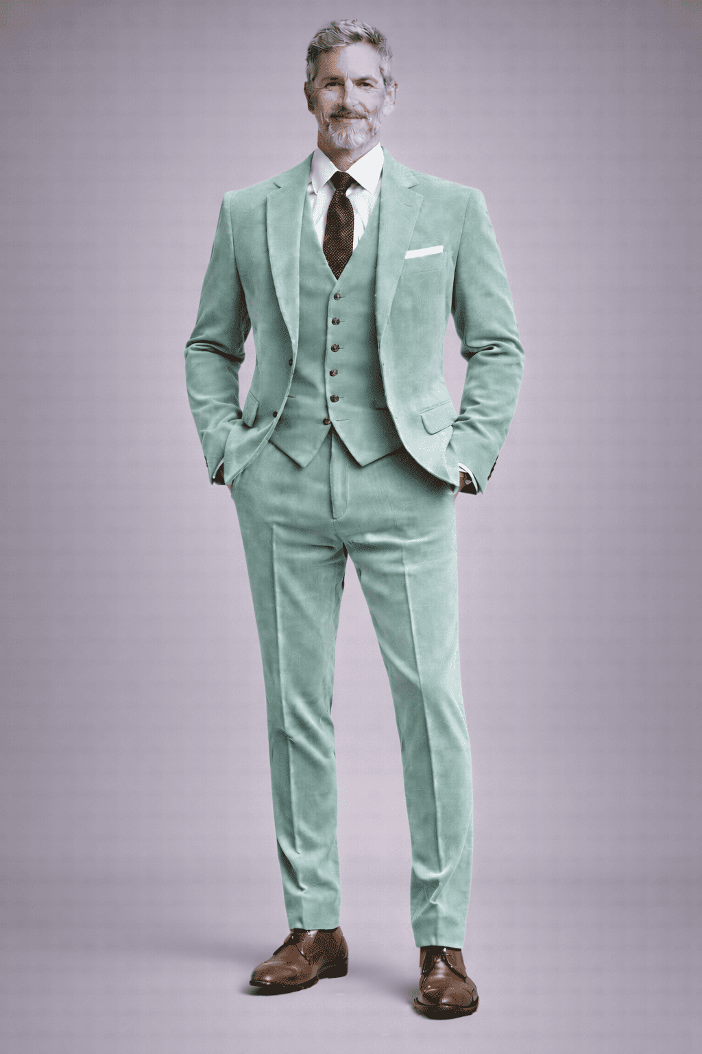 Seafoam Velvet Slim Fit Suit — Custom Made to Measure