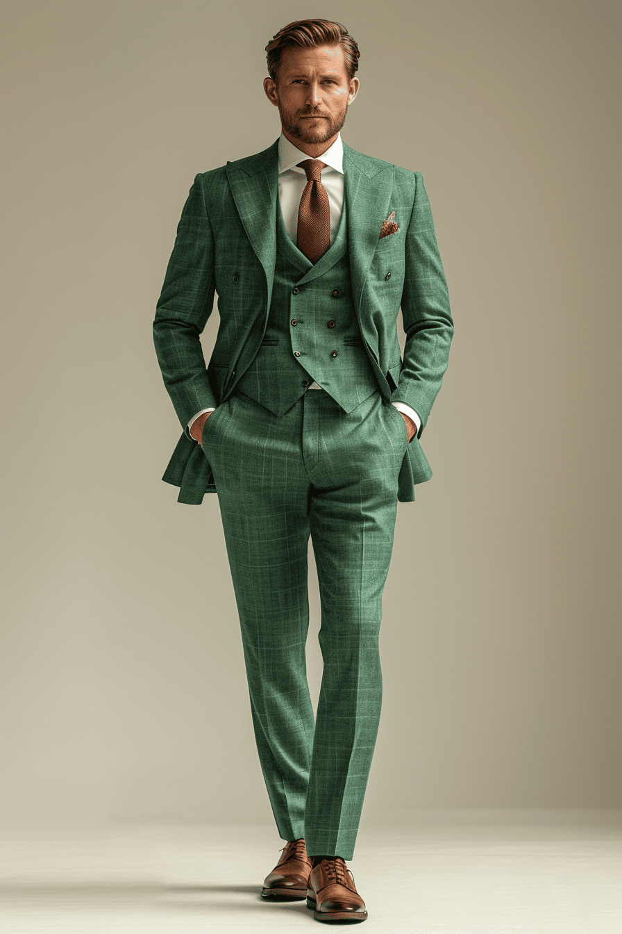 Seafoam Wool Cocktail Party Suit — Custom Made to Measure