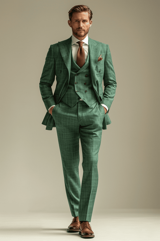 Seafoam Wool Cocktail Party Suit — Custom Made to Measure