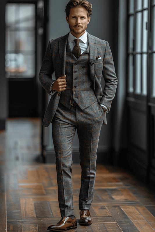 Silver Linen Graduation Suit — Custom Made to Measure