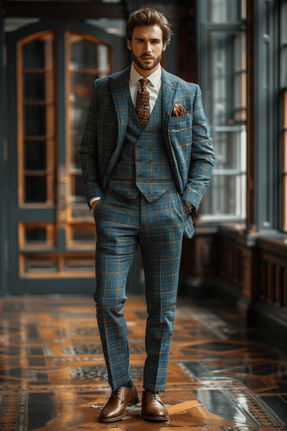 Sky Blue Flannel Suit — Custom Made to Measure
