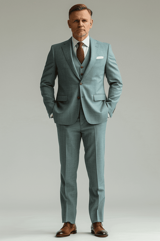 Sky Blue Cashmere Blend Suit — Custom Made to Measure