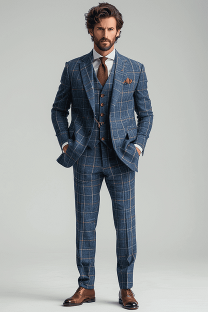 Sky Blue Flannel Suit — Custom Made to Measure