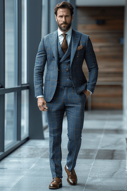 Slate Blue Flannel Suit — Custom Made to Measure