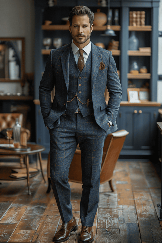 Slate Blue Cashmere Blend Suit — Custom Made to Measure
