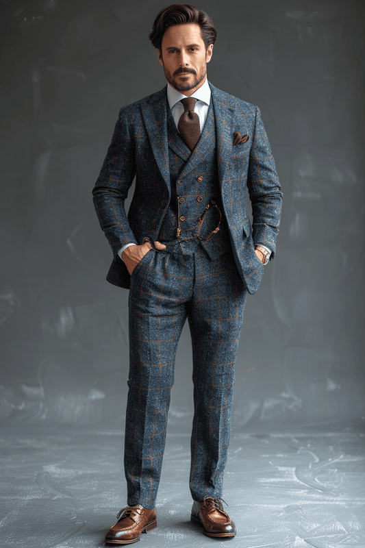 Slate Blue Flannel Suit — Custom Made to Measure