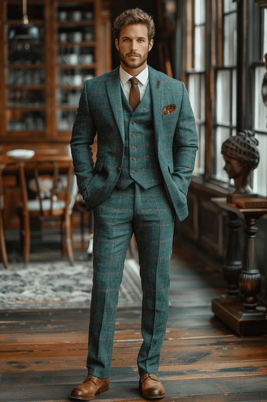 Slate Blue Linen Graduation Suit — Custom Made to Measure