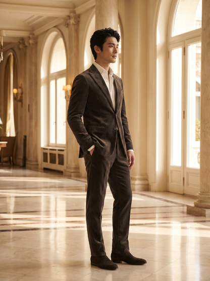 Stone Velvet Suit — Custom Made to Measure - side view