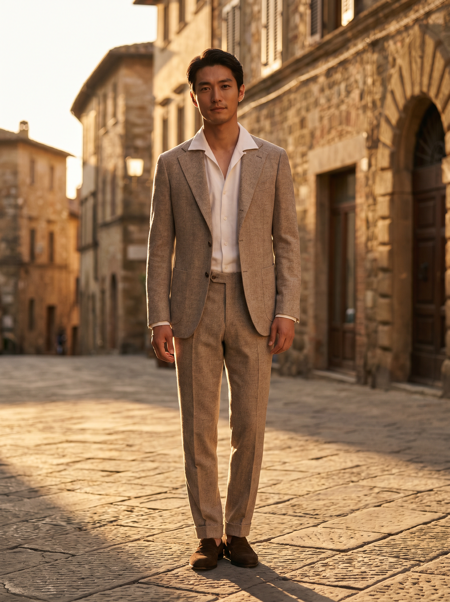 Stone Wool Suit — Custom Made to Measure - front view
