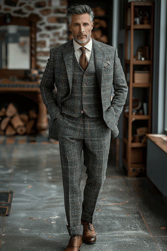 Stone Silk Blend Father of the Bride Suit — Custom Made