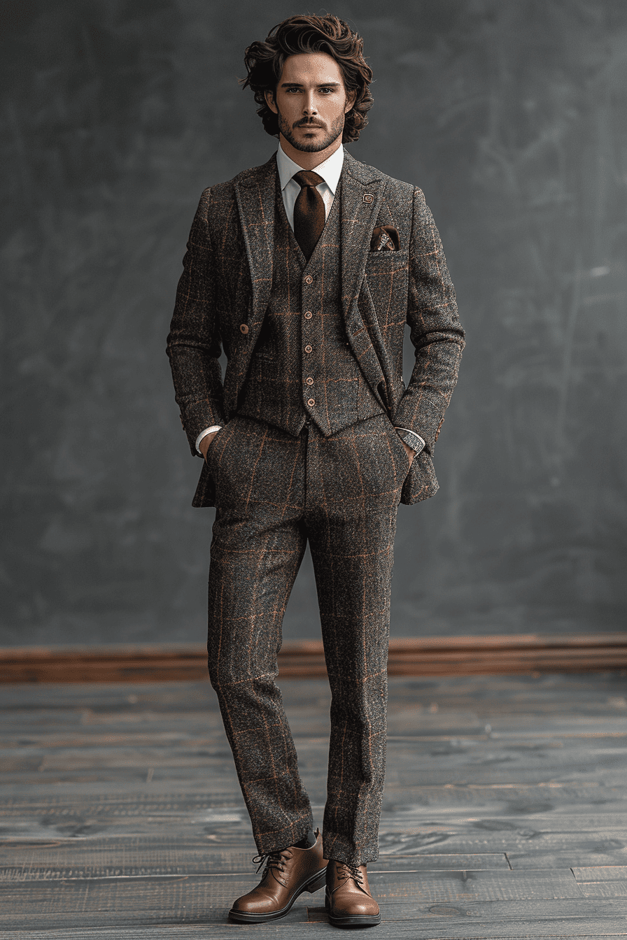 Stone Tweed Suit — Custom Made to Measure