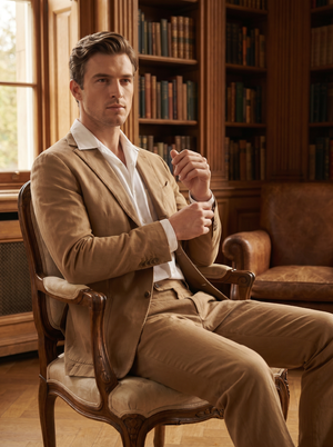 Tan Cotton Suit — Custom Made to Measure — 3