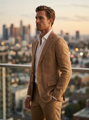 Tan Linen Suit — Custom Made to Measure — 2