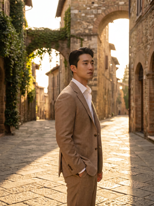 Tan Wool Groomsmen Suit — Custom Made to Measure — 2
