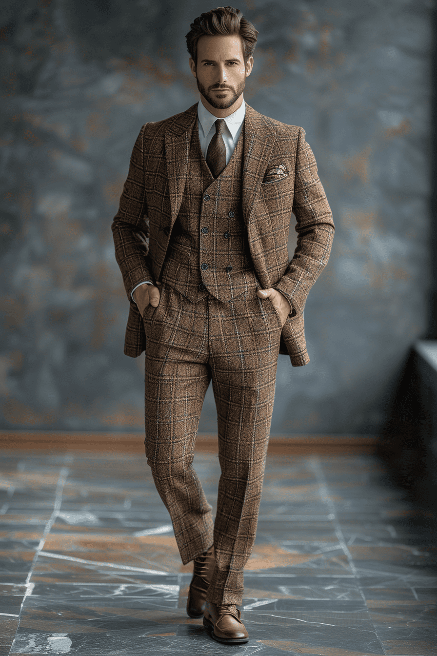 Tan Flannel Suit — Custom Made to Measure