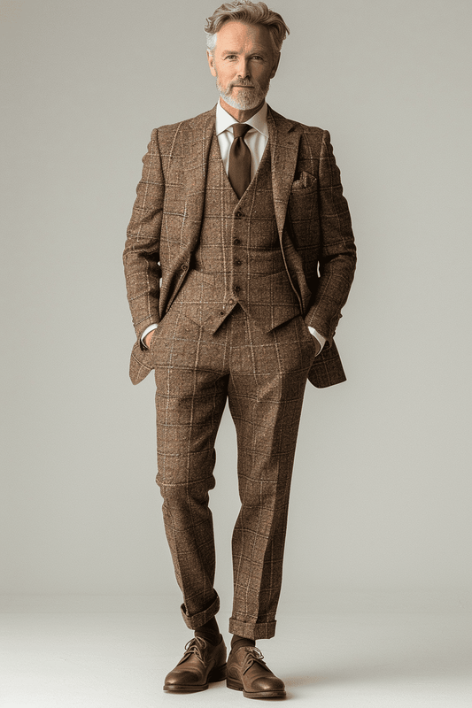 Tan Silk Blend Father of the Bride Suit — Custom Made
