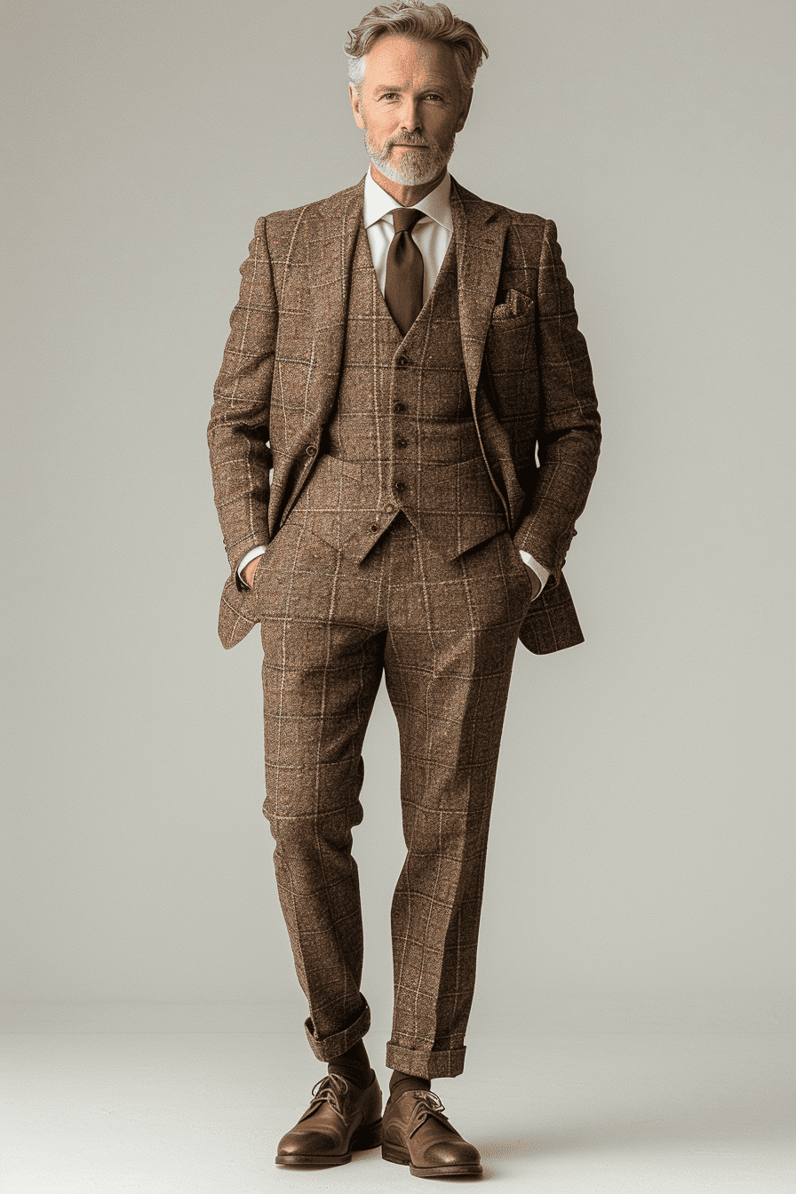 Tan Silk Blend Father of the Bride Suit — Custom Made to Measure