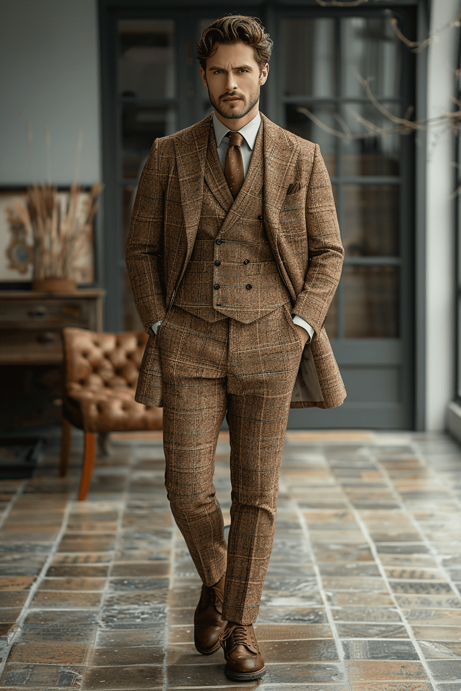 Tan Tweed Suit — Custom Made to Measure