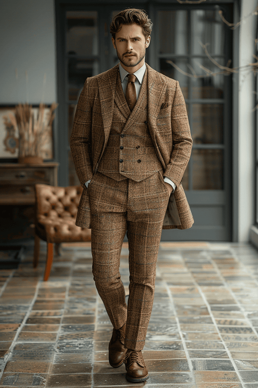 Tan Tweed Suit — Custom Made to Measure