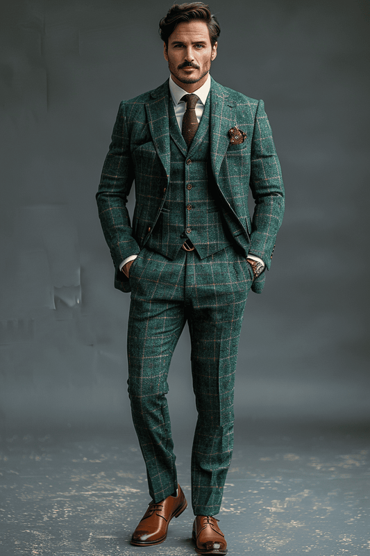 Teal Flannel Suit — Custom Made to Measure