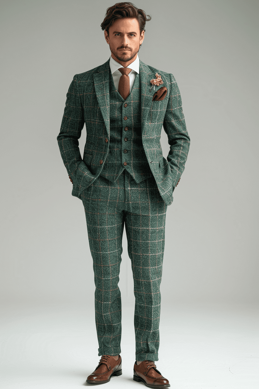 Teal Flannel Suit — Custom Made to Measure