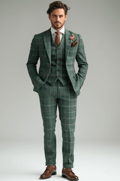 Teal Flannel Suit — Custom Made to Measure