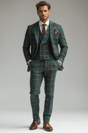 Teal Flannel Suit — Custom Made to Measure — 4