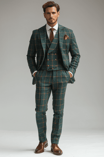Teal Flannel Suit — Custom Made to Measure