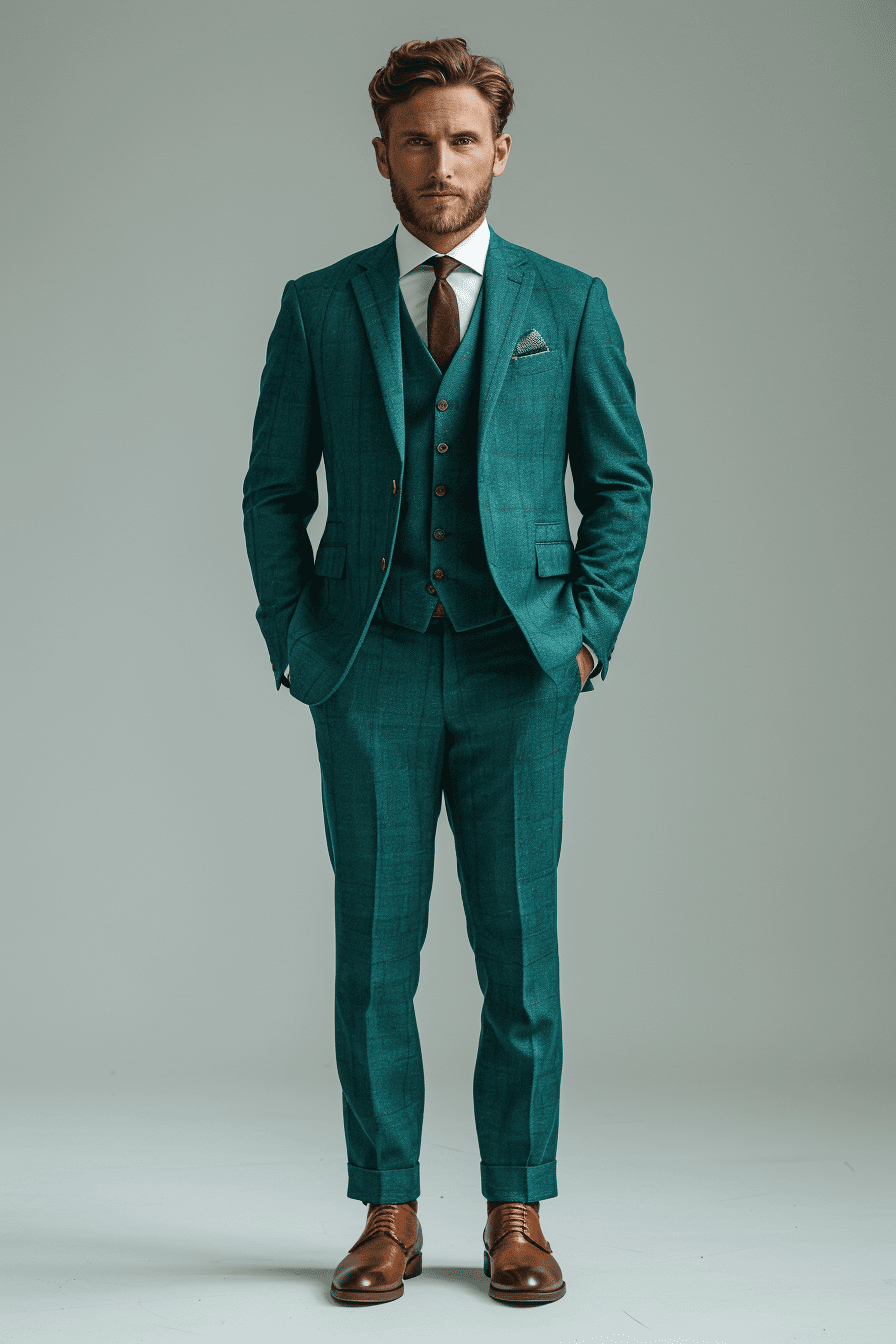 Teal Cashmere Blend Suit — Custom Made to Measure