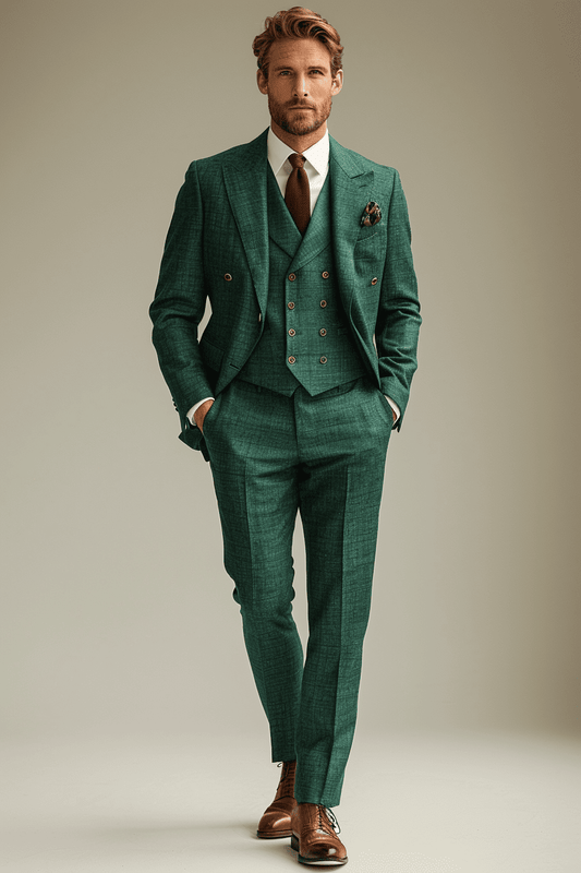 Terracotta Tweed Suit — Custom Made to Measure