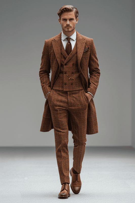 Terracotta Cashmere Blend Suit — Custom Made to Measure