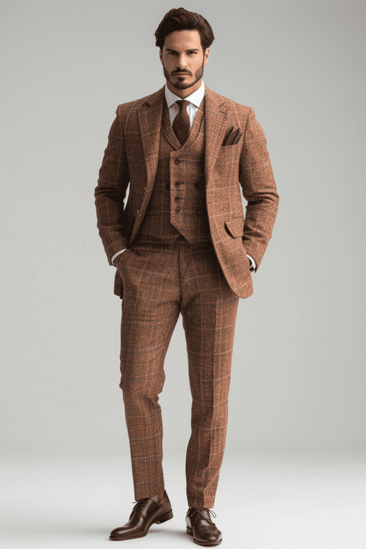 Terracotta Linen Graduation Suit — Custom Made to Measure