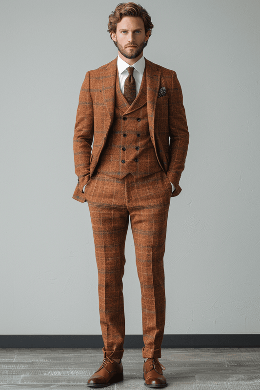 Terracotta Wool Graduation Suit — Custom Made to Measure